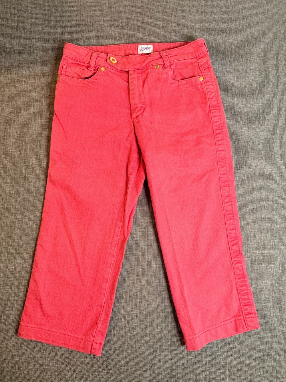 Leggiadro Women’s Coral Pink Straight-Leg Cropped Pants Size 4 Made in Italy